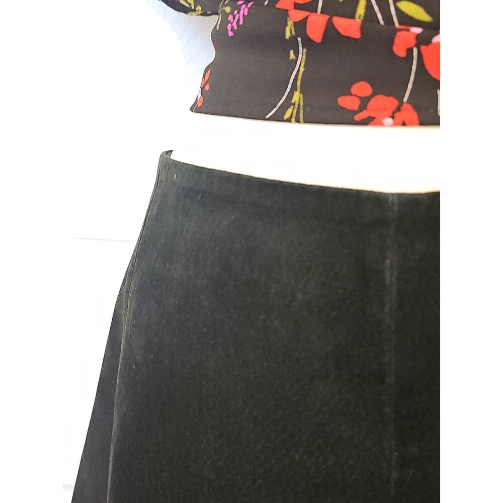 Overland Suede Leather A-Line Maxi Skirt Womens 10 Black - Picture 6 of 12